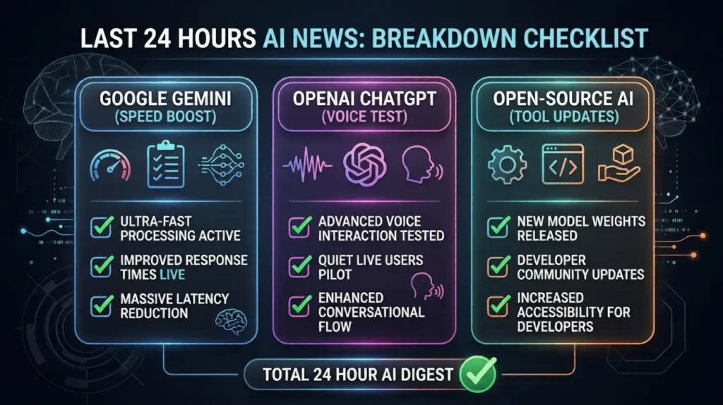 Daily artificial intelligence updates breakdown for tech tools