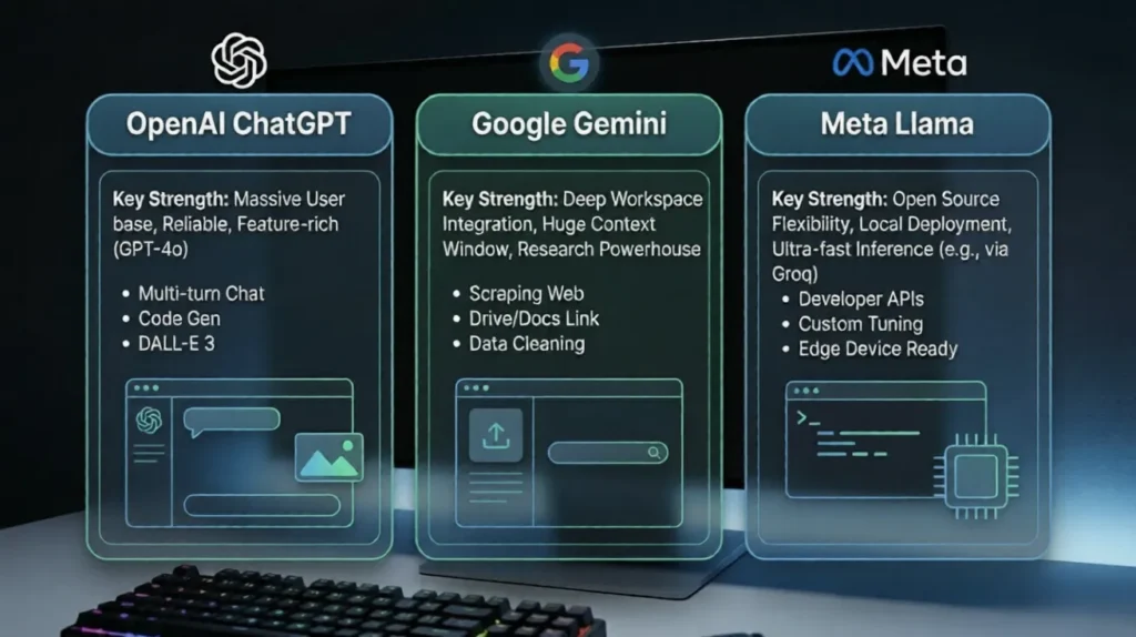 chatgpt and google gemini backup ai tools alternative